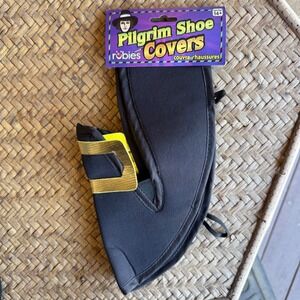 Rubies Pilgrim Shoe Covers Adult OSFM Black Gold Colonial Costume Accessory